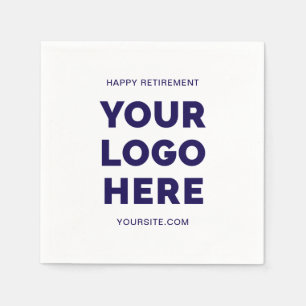 Dark Blue Modern Business Logo Happy Retirement Napkins