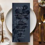 Dark Blue Moody Botanical Overlay Wedding Menu<br><div class="desc">Dark Blue Moody Botanical Overlay Wedding Menu</div>