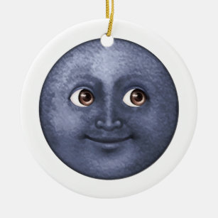 Dark Blue Moon - Emoji Ceramic Ornament