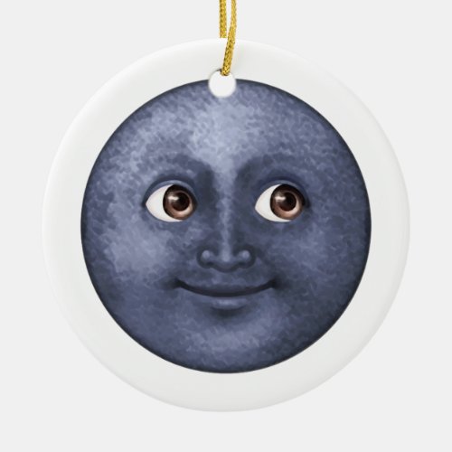 Dark Blue Moon _ Emoji Ceramic Ornament