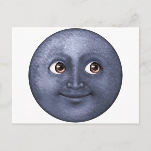 Dark Blue Moon _ Emoji Postcard