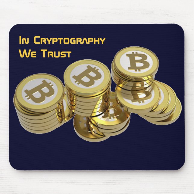 Dark blue mouse pad with BITCOIN - M4c (Front)