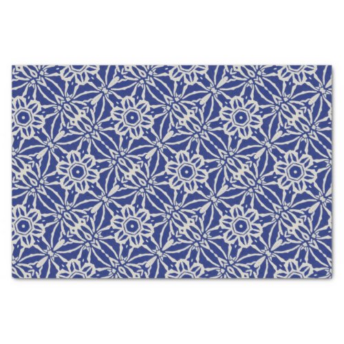 Dark Blue  Natural Batik Print Style Flower Craft Tissue Paper