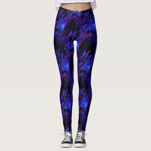 Dark Blue Northern Lights Leggings