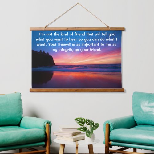 Dark blue Ocean and the Sky fake friends quote Hanging Tapestry