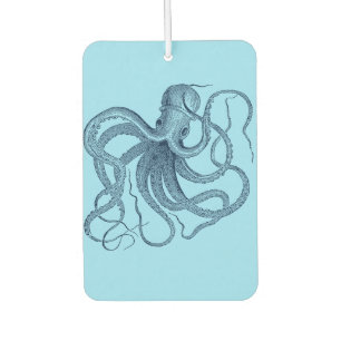 Dark-blue octopus illustration nautical design air freshener