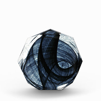 dark blue of wirl smoke and danger acrylic award