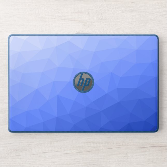 Dark blue ombre gradient geometric mesh pattern HP laptop skin (Front)