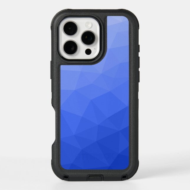 Dark blue ombre gradient geometric mesh pattern otterbox iPhone case (Back)
