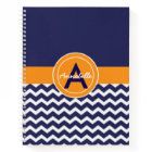 Dark Blue Orange Chevron