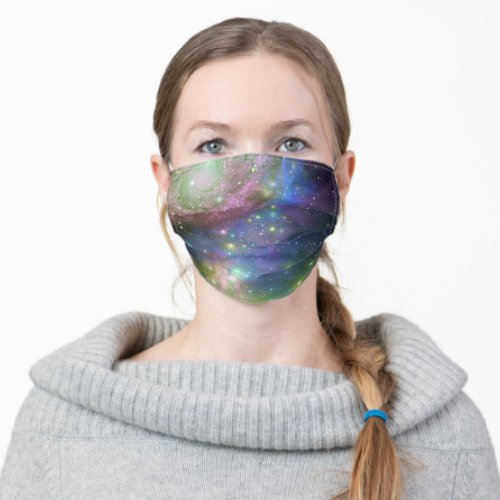 Dark Blue Outer Space Stars Galaxy Adult Cloth Face Mask
