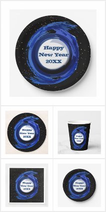 Dark Blue Painted on Night, Happy New Year 20xx