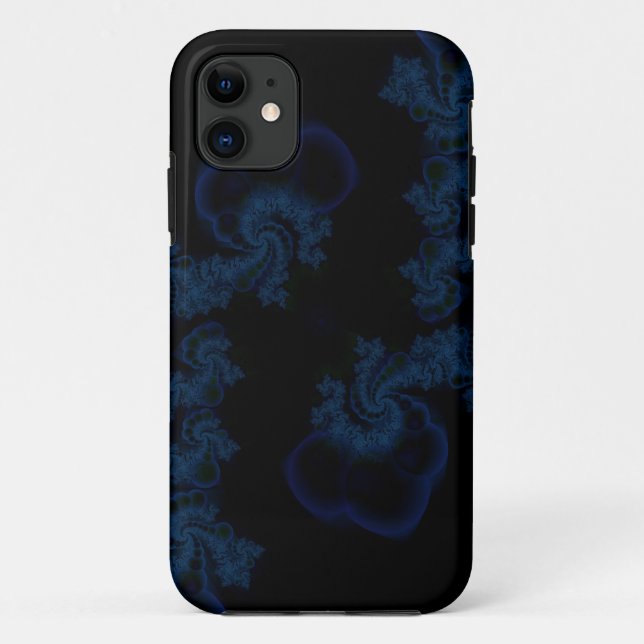 dark blue paisley iphone case (Back)