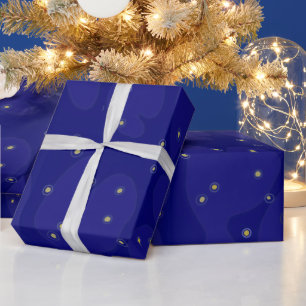 Dark Blue Paper with White and Yellow Dots