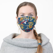 Dark Blue Pattern Adult Cloth Face Mask (Worn)