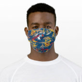 Dark Blue Pattern Adult Cloth Face Mask (Worn)