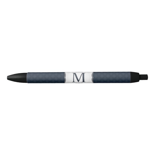 Dark Blue Pattern – Classy Men’s Monogram Pen (Front)
