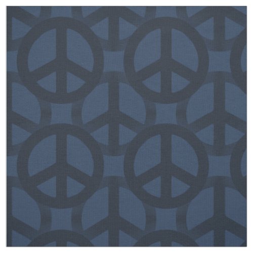 Dark Blue Peace Sign Fabric