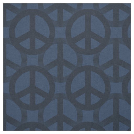 Dark Blue Peace Sign Fabric
