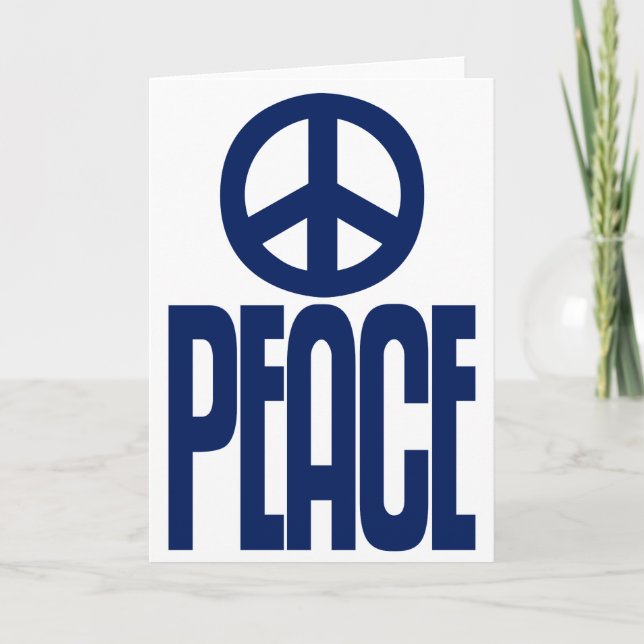 Dark Blue Peace Sign, Loudmouth Greeting Card (Front)