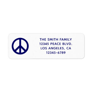 Dark Blue Peace Symbol Label