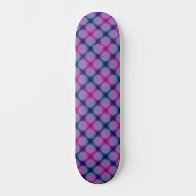 Dark Blue & Pink Checkered Dot Pattern Skateboard (Front)