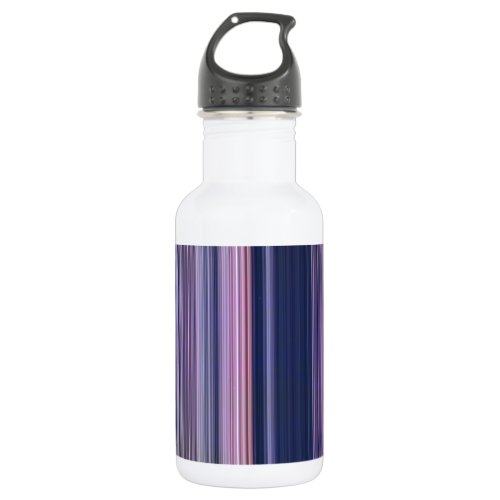 Dark Blue Pink Stripes Stainless Steel Water Bottle