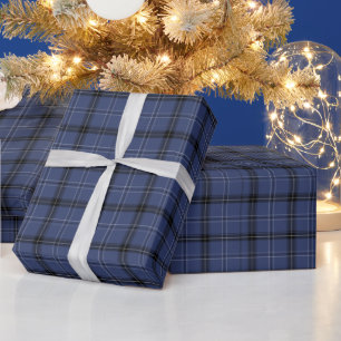 Dark Blue Plaid All Occasion Wrapping Paper