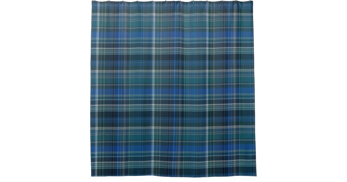Dark Blue Plaid Pattern Shower Curtain | Zazzle