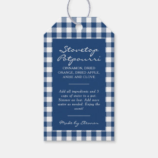 Dark Blue Plaid Simmer Pot Kit Gift Tags