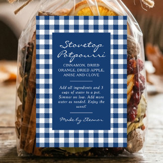 Dark Blue Plaid Simmer Pot Kit Label