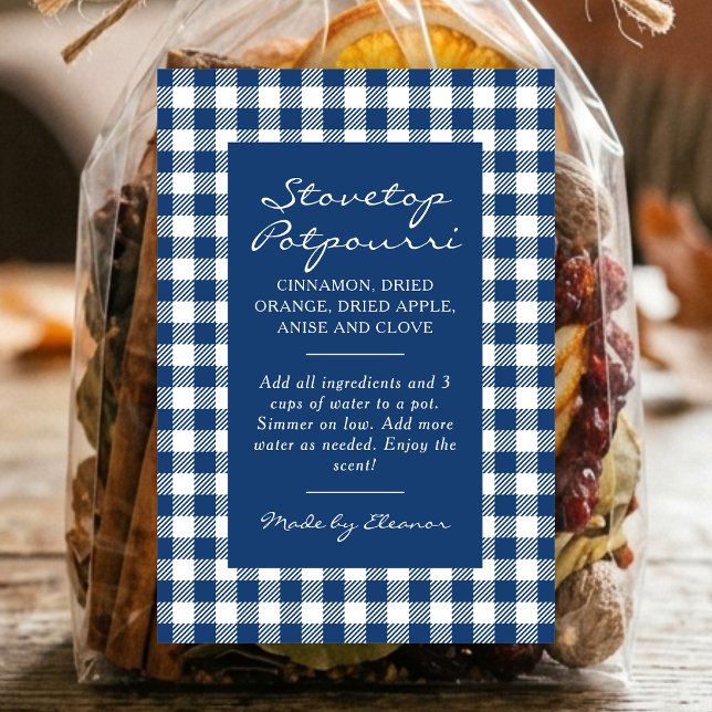 Dark Blue Plaid Simmer Pot Kit Label (Creator Uploaded)