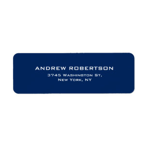 Dark Blue Plain Elegant Contemporary Unique Label