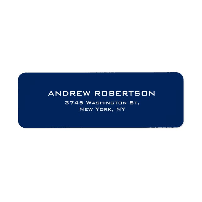 Dark Blue Plain Elegant Contemporary Unique Label (Front)