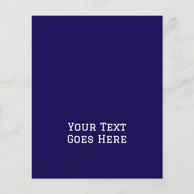 Dark Blue Plain Elegant Minimalist Calligraphy Flyer (Front)