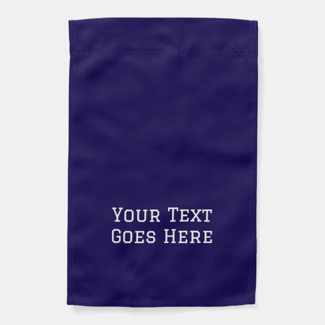 Dark Blue Plain Elegant Minimalist Calligraphy Garden Flag (Front)