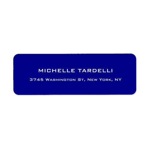 Dark Blue Plain Elegant Modern Trendy Minimalist Label