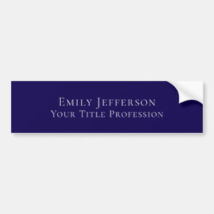 Dark Blue Plain Elegant Professional Modern Bumper Sticker
