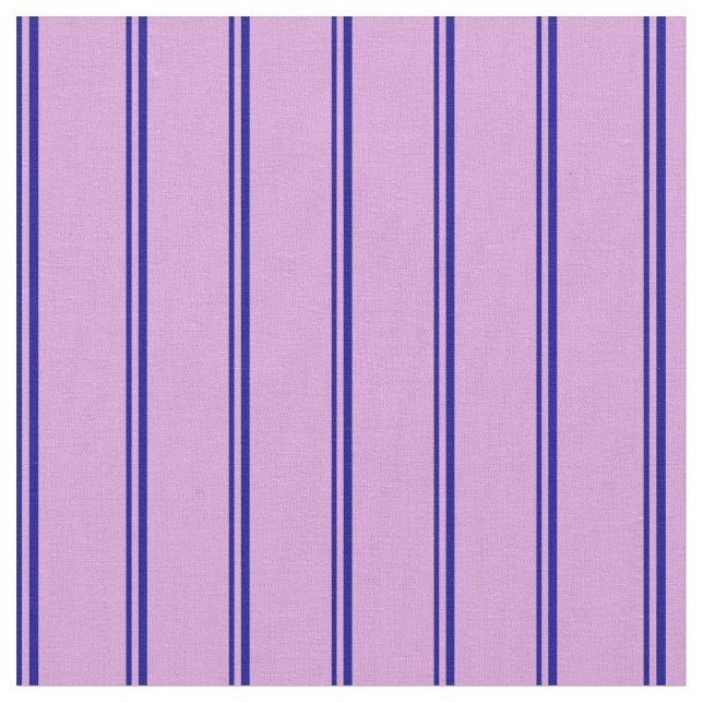 Dark Blue & Plum Stripes Fabric (Close Up)