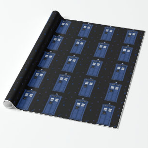 Dark Blue POLICE Box starry night Geek paper