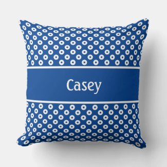 Dark Blue Polka-Dots with Name on Stripe