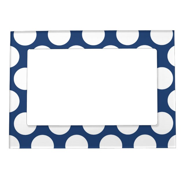 Dark Blue Polkadot Magnetic Frame (Front)