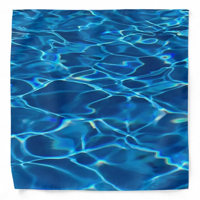 Dark Blue Pool Water  Bandana (Front)