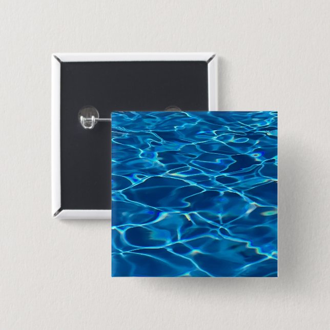 Dark Blue Pool Water  Button (Front & Back)