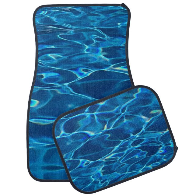 Dark Blue Pool Water  Car Floor Mat (Set)