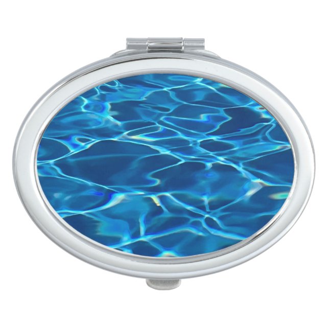 Dark Blue Pool Water  Compact Mirror (Front)