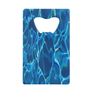 Dark Blue Pool Water Credit Card Bottle Opener