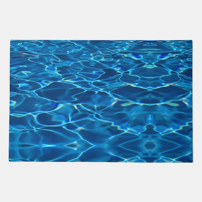 Dark Blue Pool Water  Doormat (Front)
