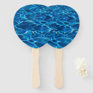 Dark Blue Pool Water Hand Fan