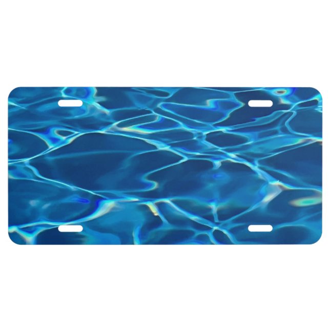 Dark Blue Pool Water  License Plate (Front)